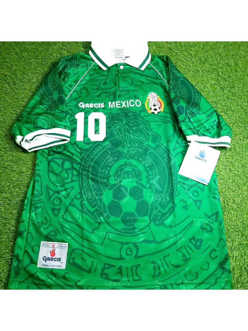 Blanco Mexico Garcis 1999 Confederations Cup Final Soccer Jersey BNWT L